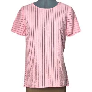 J. Crew Blouse Women’s size XXS Blossom Pink Shadow Stripe Top Sheer